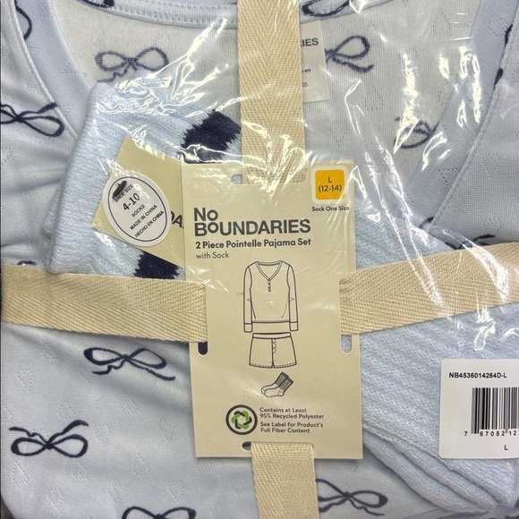 N/B Knit Relaxed Long Sleeve Henley Sleep Top & Shorts with Socks 3 Piece Set - Picture 5 of 5